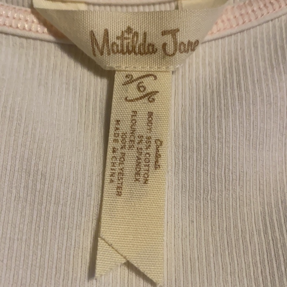 Matilda Jane Ivory Tank Ruffle.  Size 6 - Picture 3 of 3